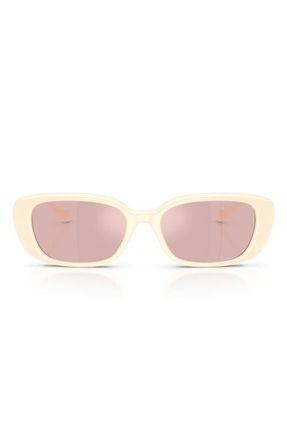 Versace 56mm Pillow Sunglasses in Ivory /Pink Mirror Gold at Nordstrom