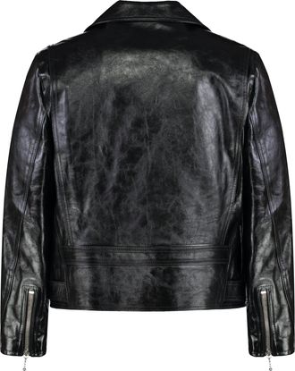 Celine Mens Biker Jacket Calf Leather Black