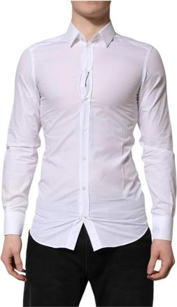 Dolce & Gabbana Klassiek Wit Overhemd - Heren - Casual Overhemden - Wit - S - Katoen - Overhemden