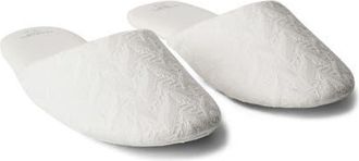 Mango Embroidered Cotton Slipper in White at Nordstrom, Size 6-6.5