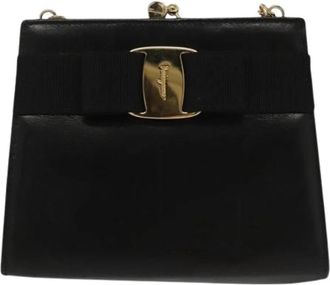 Ferragamo Pre-owned Leather Mini Bag - Dames - Vintage Mini Tas - Zwart - ONE Size - Leer - Vintage