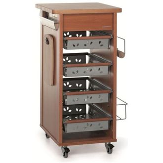 Foppapedretti Carrello da Cucina Foppapedretti Bistrot in Noce con 4 Ruote e Cassetti, Dimensioni 86x46x50cm