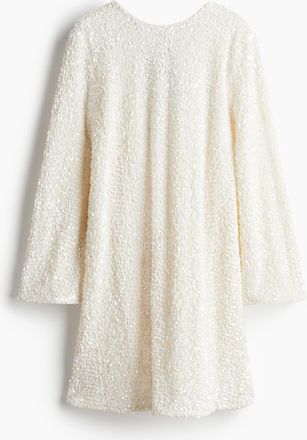 H&M MAMA Paillettenkleid mit Bindeband im R&uuml;cken - White
