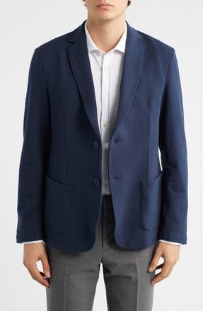 Mack Weldon Ace Navy Cotton French Terry Blazer in Total Eclipse at Nordstrom, Size Xx-Large