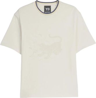Yohji Yamamoto Graphic T-Shirt - Heren - T-shirts - Wit - S - Katoen - Tops