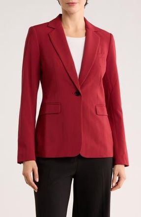 DKNY Notch Lapel One Button Blazer in Merlot at Nordstrom Rack, Size 18 (Similar To 14W)