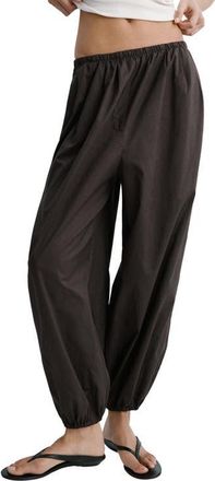 Mango Cotton Balloon Pants in Chocolate at Nordstrom, Size 6