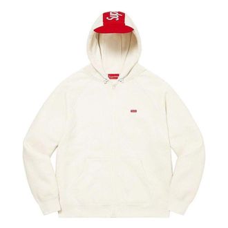 SUPREME Brim Zip Up Hooded Sweatshirt White Red SUP-FW22-814