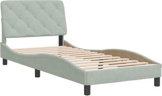 vidaXL Estructura De Cama Sin Colch&oacute;n Terciopelo Gris Claro 80x200 Cm Vidaxl