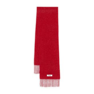 Jacquemus Winter Scarves, unisex, Red, Size: ONE SIZE Red Alpaca-Wool Blend Scarf