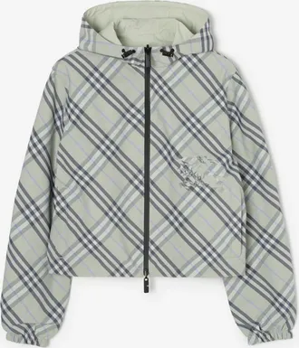 Burberry Cropped Reversible Check Jacket, Size: XXS