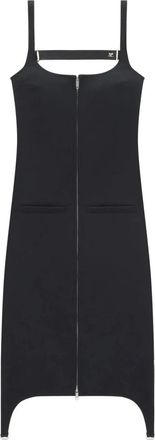 Courr&egrave;ges Zwarte Maxi Jurk met Bandjes - Dames - Korte kleedjes - Zwart - XS - Polyester - Kleedjes