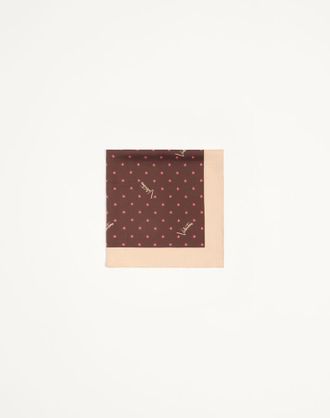 Valentino Garavani Stelline e Firma Starry silk scarf Woman CORAL/CHOCOLATE UNI