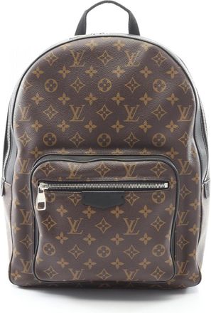 Louis Vuitton Black Brown Coated Canvas Leather Backpack (Pre-Owned)