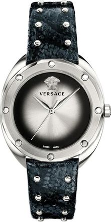 Versace Shadov Watch - Dames - Horloges - Grijs - ONE Size - Leer - Accessoires