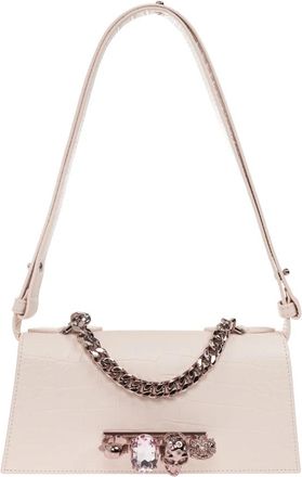 Alexander McQueen Jewelled Mini Leather Bag - Dames - Mini tas - Roze - ONE Size - Leer - Tassen