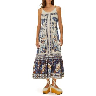 Farm Rio Ana Tapestry Linen Blend Sundress in Off-White at Nordstrom Rack, Size X-Small