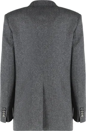 Tagliatore Womens Double-Breasted Jacket J-Jasmine Grey Wool Blazers