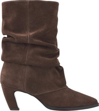 VIA VAI Elisa Palmer Slouch Laarzen - Dames - Laarzen met Hak - Bruin - 39 EU - Su&egrave;de - Schoenen