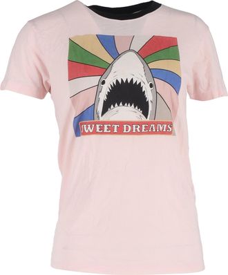 Saint Laurent Pre-owned Mens Lauren Shark Print T-Shirt in Pink Cotton - Rose - Size EU 50 (Mens)