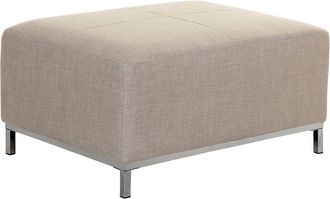Beliani Beliani - Modern Linen Fabric Ottoman Beige Polyester Stainless Steel Legs Oslo