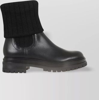 Gianvito Rossi leather ribbed knee-high boots