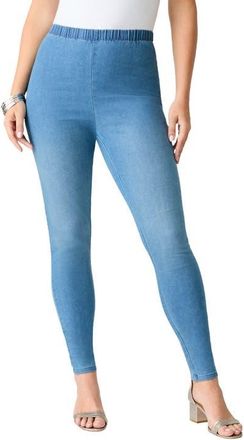 Roaman's Plus Size Comfort Stretch Slim Leg Jean in Light Stonewash Sanded at Nordstrom, Size 38