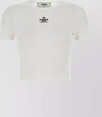 Fendi ribbed cropped t-shirt