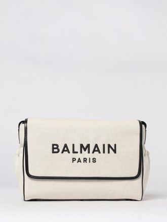 Balmain Diaper bag in canvas con logo ricamato
