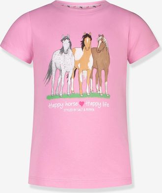 Salt And Pepper T-Shirt mit Glitzer-Pferdeprint M&auml;dchen Salt and Pepper bonbon rosa