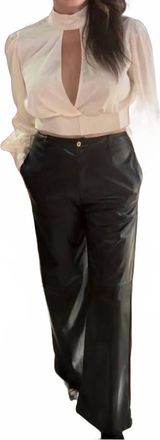 Entro Vegan Leather Trouser In Black