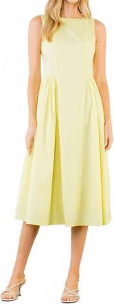 THML Clothing Sleeveless Midi Dress In Yellow
