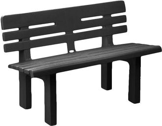 Dmora Panchina Da Esterno Marinella, Panca Monoblocco Da Giardino, Panchina Outdoor, 100% Made In Italy, 110x52h71 Cm, Antracite