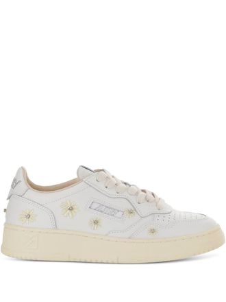 Autry embroidered flower trainers - women - Leather/Bovine Leather/Fabric/Rubber - 36 - White