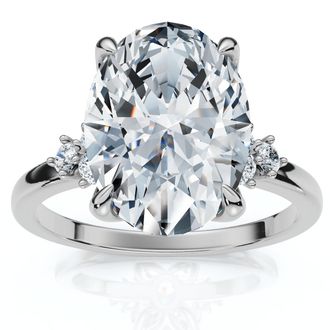 Pompeii3 3 1/10Ct Oval Carlie Diamond Engagement Ring 14k Gold or Platinum Lab Grown