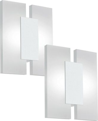 Loops 2 PACK Wall Light Colour White Shade Satined Plastic Bulb LED 2x4.5W Included