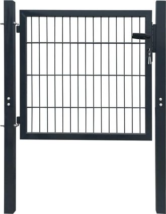 vidaXL Cancello Da Giardino 2d (singolo) Grigio Antracite 106 X 130 Cm - Vidaxl