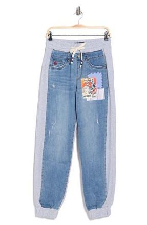 Desigual Mickey Mouse Mixed Media Sweatpants in Medium Blue at Nordstrom Rack, Size X-Small