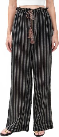 Ulla Johnson Josephine Striped Coverup Pant In Noir Stripe