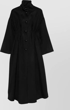 Emporio Armani wool cashmere ruched flared coat