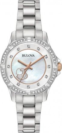 Bulova Womens 98L232 Ladies Crystal Watch - Silver - One Size