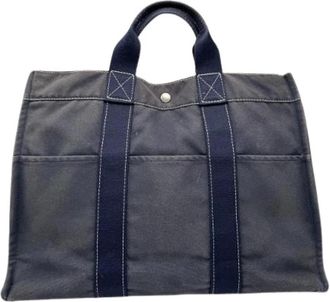 Herm&egrave;s Pre-owned Vintage Shopper Bag - Dames - Vintage Shopper - Blauw - ONE Size - Leer - Vintage