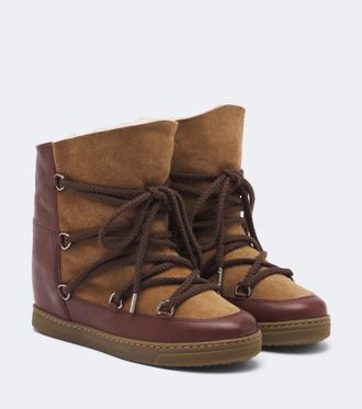 Isabel Marant Botas de nieve Nowles de piel y ante con borrego