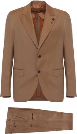 Lardini Suit Brown - Heren - Business pakken - Bruin - M - Wol - Kostuums