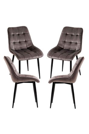 Regalos Miguel Regalos Miguel - Packs Sillas Comedor - Pack 4 Sillas Cade Terciopelo - Gris Oscuro