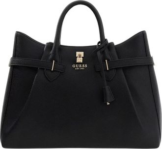 Guess Noelle Girlfriend Satchel - Dames - Handtassen - Zwart - ONE Size - Leer - Tassen