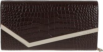 Jimmy Choo London Emmie Clutch In Soft Crocodile-Embossed Calfskin