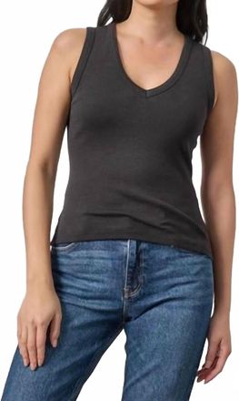 Lilla P V-Neck Tank Top In Black