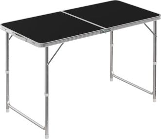 Woltu Woltu Tavolo Da Campeggio Pieghevole Portatile Con Maniglia Per Picnic Giardino Nero