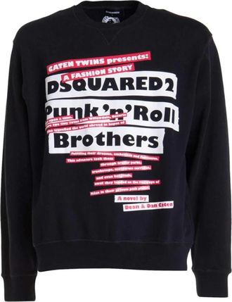 Dsquared2 Grafische Print Urban Sweatshirt - Heren - Sweatshirts - Zwart - S - Katoen - Hoodies & sweatvesten